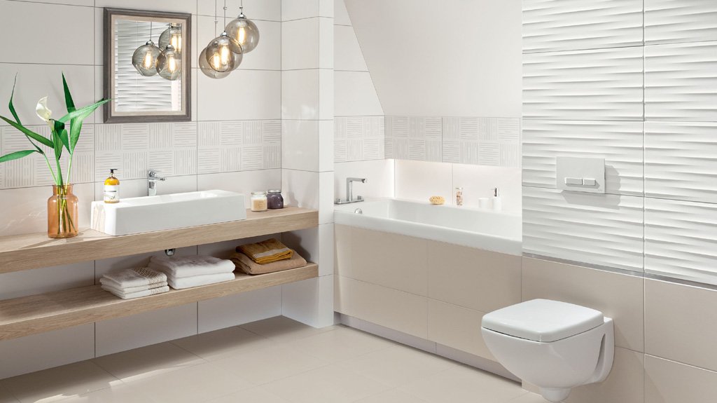 #Tubadzin #Burano #Obklady a dlažby #Koupelna #Moderní styl #béžová #bílá #Matný obklad #Velký formát #500 - 700 Kč/m2 #new 
